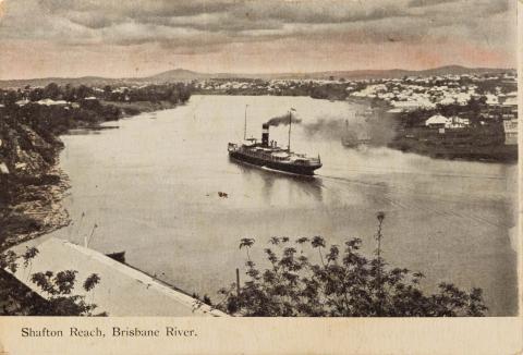 Artwork Shafton Reach, Brisbane River (from 'Record Series') this artwork made of Postcard: Colourised photograph