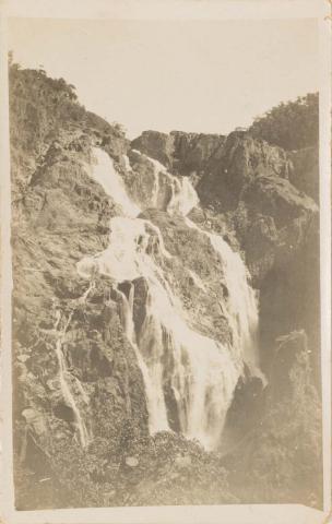 Artwork Barron Falls this artwork made of Postcard: Black and white photograph on paper, created in 1905-01-01