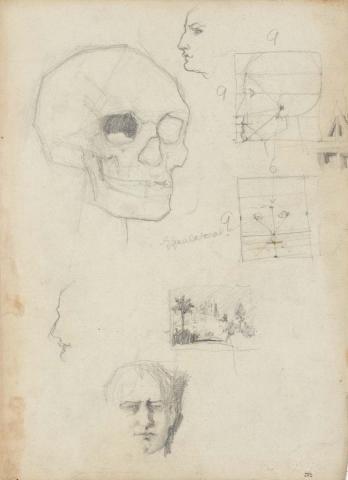 Artwork Anatomical studies; St Brigid's this artwork made of Pencil on sketch paper, created in 1916-01-01