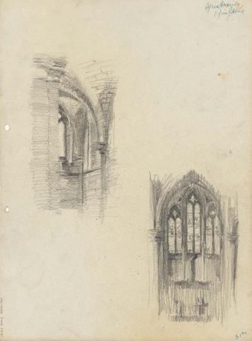 Artwork Windows, St John’s Cathedral this artwork made of Pencil on sketch paper, created in 1914-01-01