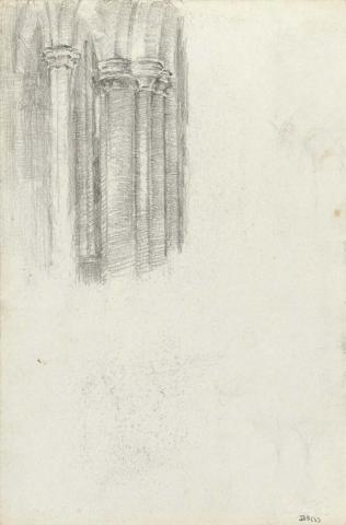 Artwork Columns, St John's Cathedral this artwork made of Pencil on folded sketch paper, created in 1914-01-01