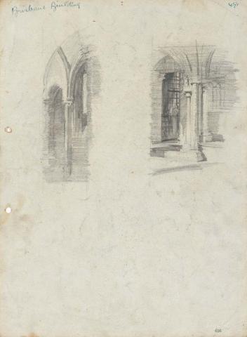 Artwork St John's Cathedral interiors this artwork made of Pencil on sketch paper, created in 1914-01-01