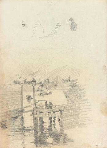 Artwork River jetty this artwork made of Pencil on sketch paper, created in 1914-01-01