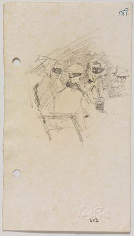 Artwork Café Chantant this artwork made of Pencil on sketch paper, created in 1914-01-01