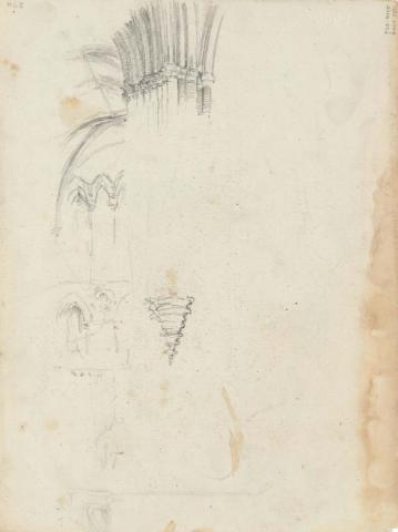 Artwork Architectural details - St John’s Cathedral? this artwork made of Pencil on sketch paper, created in 1914-01-01