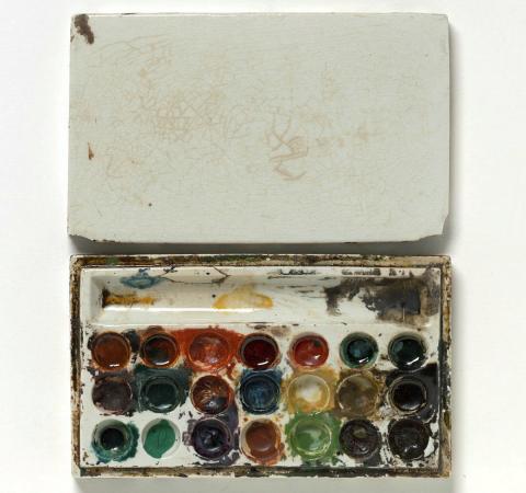 Artwork Painting palette this artwork made of Ceramic, pigments, created in 1925-01-01