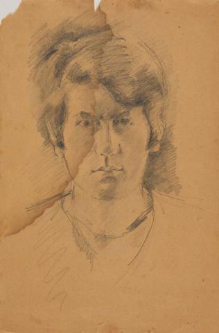 Artwork Self portrait this artwork made of Graphite on paper, created in 1955-01-01