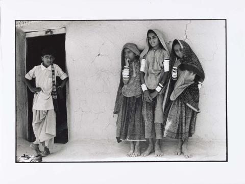 Artwork A boy and three girls of the Chamar community, Kutch, Gujarat this artwork made of Gelatin silver photograph