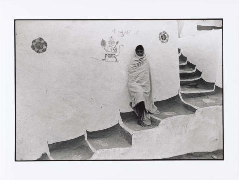Artwork Steps in a rural village, Rajasthan this artwork made of Gelatin silver photograph on paper, created in 1970-01-01