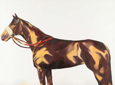 Artwork Horse Series No. 7 (...with sheepskin noseband) this artwork made of Oil and synthetic polymer paint on canvas, created in 1974-01-01