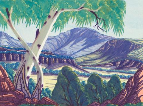 Artwork Mount Hermannsburg this artwork made of Watercolour on paper, created in 2010-01-01