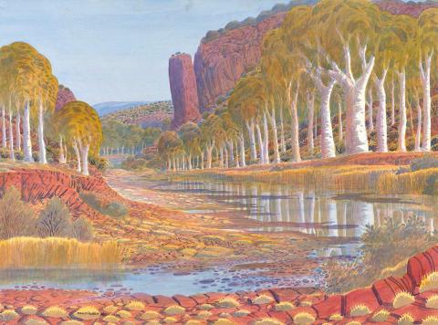 Artwork Finke River, Hanging Rock this artwork made of Watercolour on paper, created in 2009-01-01