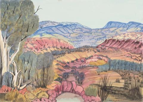 Artwork Tempe Downs, west of Alice Springs this artwork made of Watercolour