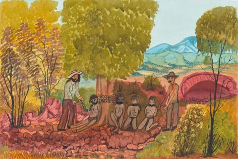 Artwork Native Australians this artwork made of Watercolour