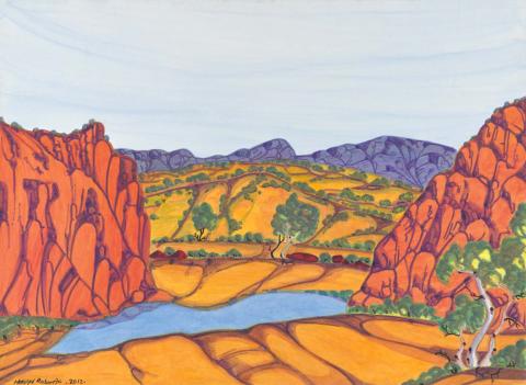 Artwork (Glen Helen Gorge, NT) this artwork made of Watercolour on paper, created in 2012-01-01