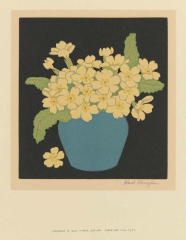 Artwork Primroses this artwork made of Colour woodcut on card, created in 1920-01-01