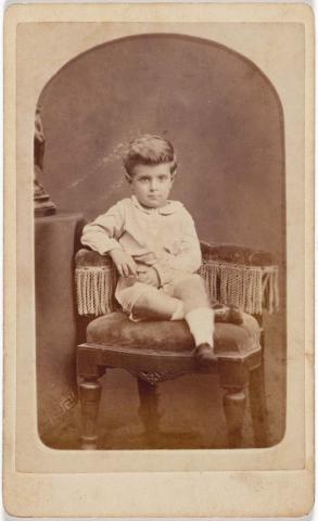 Artwork William Robert Alexander, aged 2 yrs 10 mths this artwork made of Albumen photograph on paper mounted on card, created in 1875-01-01