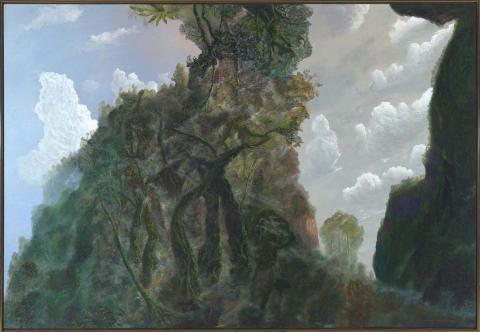 Artwork Rainforest and mist in afternoon light this artwork made of Oil on linen, created in 2002-01-01