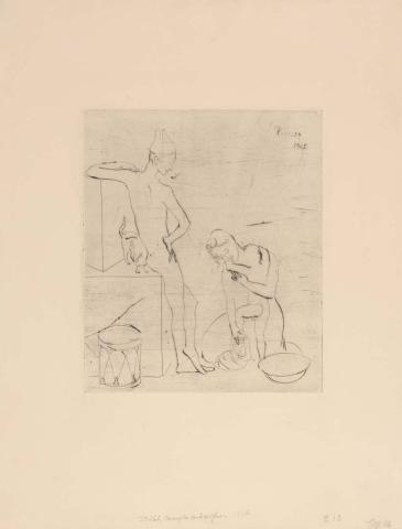 Artwork Le Bain (The bath) (from 'La Suite des Saltimbanques' series) this artwork made of Drypoint