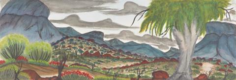 Artwork Around Mt Sonder in West MacDonnell Ranges this artwork made of Watercolour on paper, created in 2017-01-01