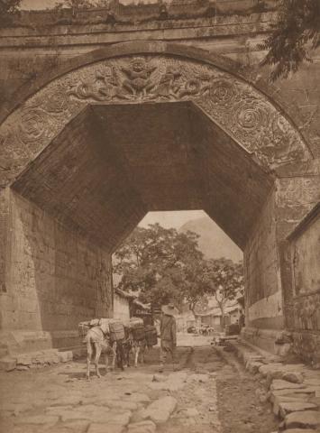 Artwork Marble gate at Chu Yung Kuan, Peking (plate XIV from ‘The Pageant of Peking’ book) this artwork made of Photogravure tipped