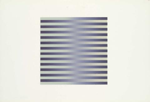 Artwork Stripes (Experimental print) this artwork made of Screenprint on paper, created in 1973-01-01