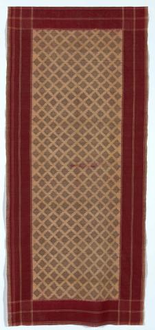 Artwork Double dupatta rumal this artwork made of Dyed cotton, warp and weft ikat, corner grids with supplementary weft, created in 1900-01-01