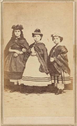 Artwork Rebecca, Augusta, and Rosa, emancipated slaves from New Orleans this artwork made of Albumen photograph on paper, created in 1863-01-01