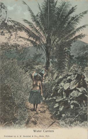Artwork Water carriers, Fiji this artwork made of Carte de visite, postcard, created in 1885-01-01
