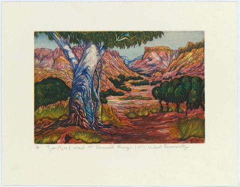 Artwork Tjoritja (West MacDonnell Ranges), NT this artwork made of Etching on paper, created in 2021-01-01