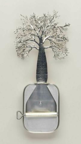Artwork Australian set: Julunayn (Bundjalung); Bottle tree; Brackychiton ruprestis (from 'Paradisus Terrestris Entitled' series) this artwork made of Aluminium and tin, created in 1998-01-01