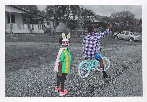 Artwork Road play "She told Mum she was taking me for a ride down the road but she not." Laine. (from 'Adolescent Wonderland' series) this artwork made of Archival inkjet print on 310gsm cotton rag art paper, created in 2019-01-01