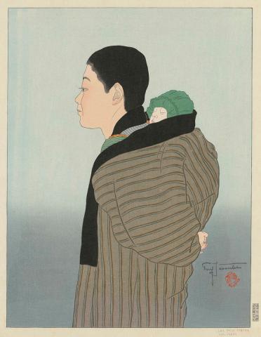 Artwork Les deux freres. Izu, Japon (The two brothers. Izu, Japan) this artwork made of Colour woodblock print on paper, created in 1936-01-01