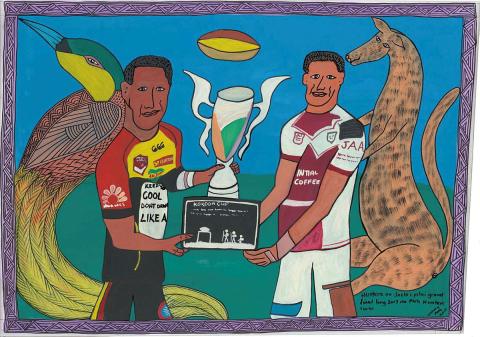 Artwork Kokoda Cup this artwork made of Synthetic polymer paint on canvas, created in 2018-01-01