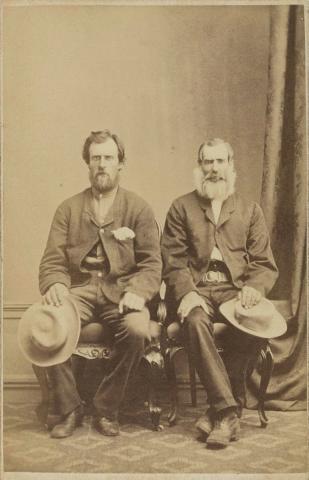 Artwork (Two gentlemen) this artwork made of Albumen photograph on paper mounted on card, created in 1870-01-01
