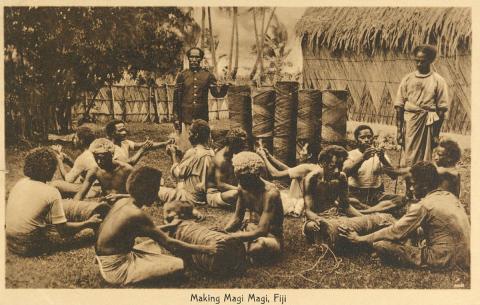 Artwork Making magi magi, Fiji this artwork made of Gelatin silver photograph on card, created in 1929-01-01