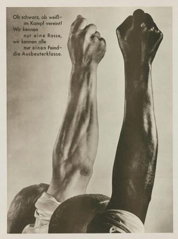 Artwork Ob schwarz, ob weiß - im Kampf vereint! (United in the fight) this artwork made of Photo-lithograph on paper, created in 1931-01-01