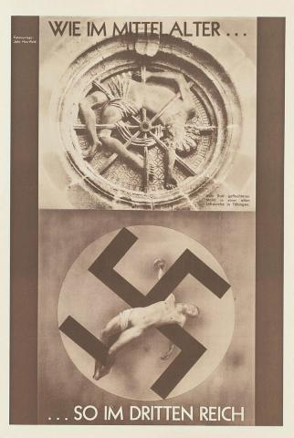 Artwork Wie im mittel alter... so im dritten Reich (As in the middle ages… so in the Third Reich) this artwork made of Photo-lithograph on paper, created in 1934-01-01