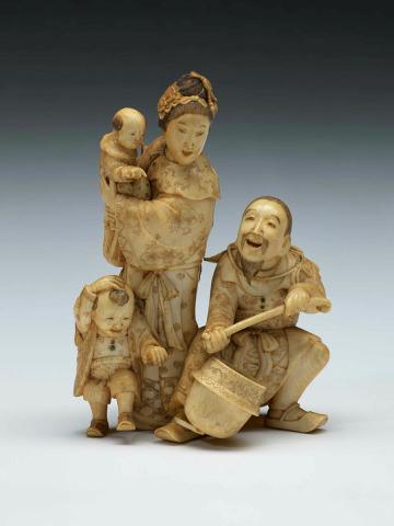 Artwork (Family group) this artwork made of Ivory, carved and incised, created in 1800-01-01