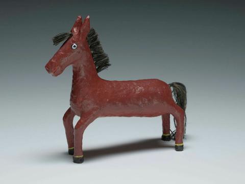 Artwork Horse this artwork made of Multani clay, bamboo, wood, coir, natural colour, plant fibre, created in 2015-01-01