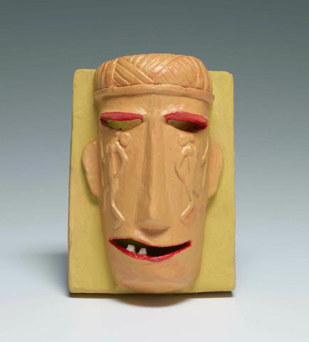 Artwork Mask this artwork made of Multani clay, natural colour, created in 2015-01-01