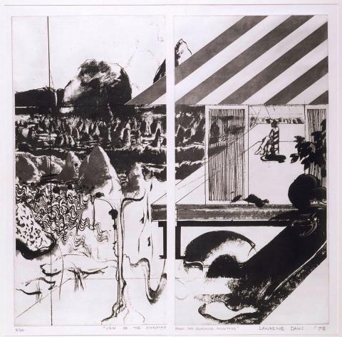 Artwork View of the Himalayas from the Glasshouse Mountains this artwork made of Aquatint on wove paper, created in 1978-01-01