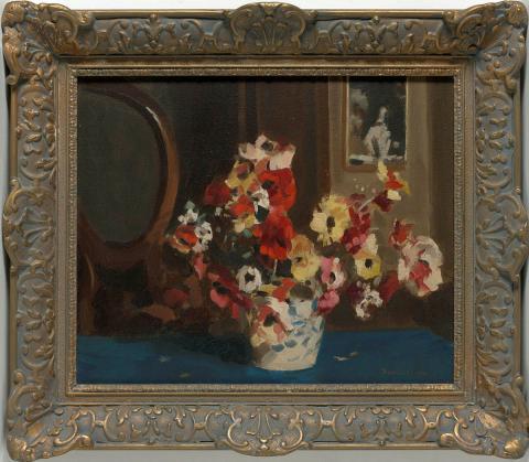 Artwork Flower study this artwork made of Oil on cardboard, created in 1935-01-01