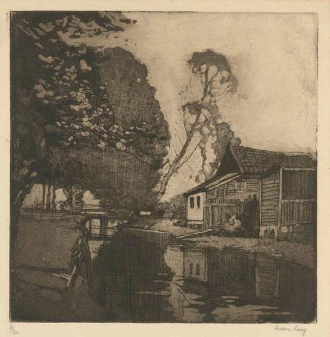 Artwork Beddington Corner this artwork made of Soft-ground etching and aquatint on cream wove paper, created in 1922-01-01