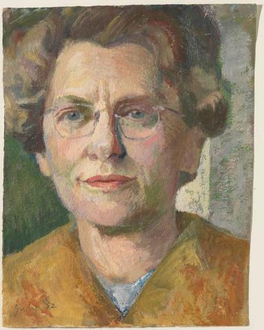 Artwork Self portrait this artwork made of Oil on paper, created in 1952-01-01