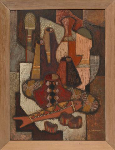 Artwork Composition this artwork made of Oil on board, created in 1951-01-01