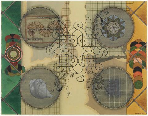 Artwork Enclosed void this artwork made of Watercolour, pencil and gouache on paper, created in 1995-01-01