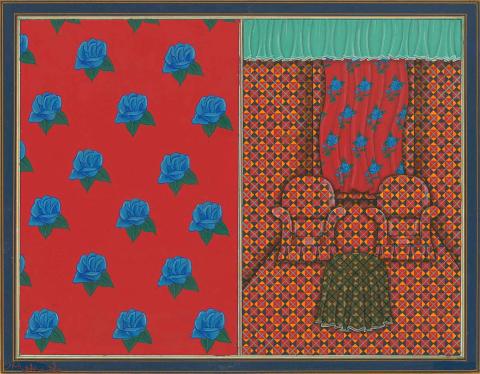 Artwork Coming up next this artwork made of Gouache on wasli paper, created in 2001-01-01