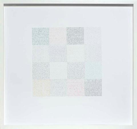 Artwork Lint from 16 items of clothing this artwork made of Clothes lint with glue on cardboard, created in 2008-01-01