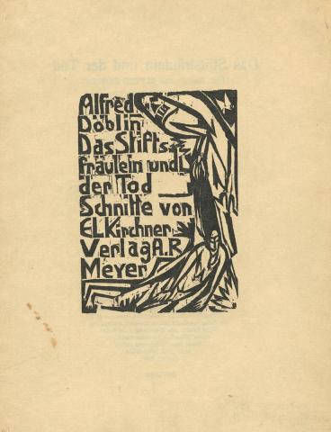 Artwork Das Stiftsfräulein und der Tod (The Canoness and Death) this artwork made of Woodcut on paper, created in 1912-01-01